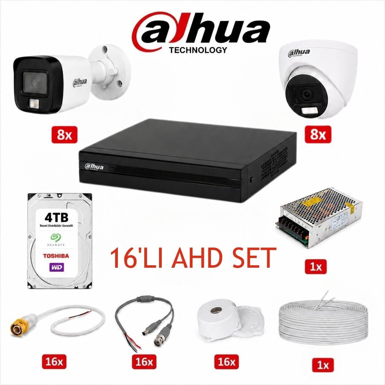 Dahua 16’lı Güvenlik Kamera Seti
