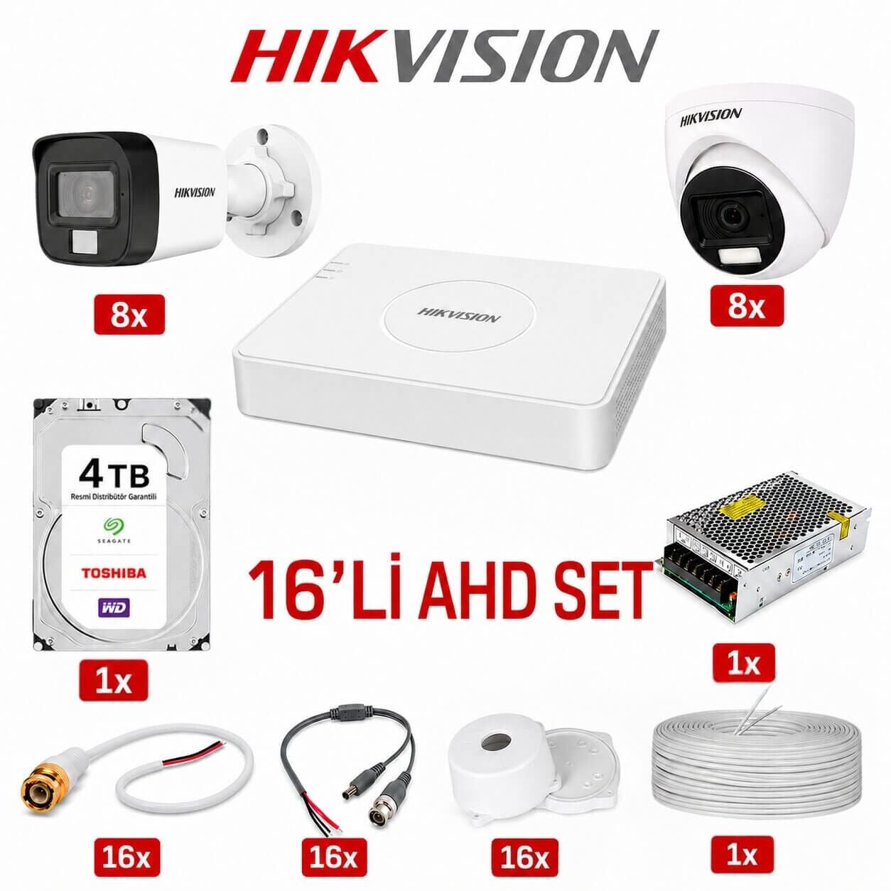 Hikvision 16’lı Güvenlik Kamera Seti