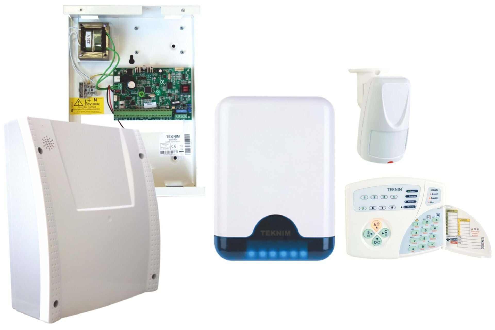 Teknim Kablolu Alarm Seti · Akü Hariç